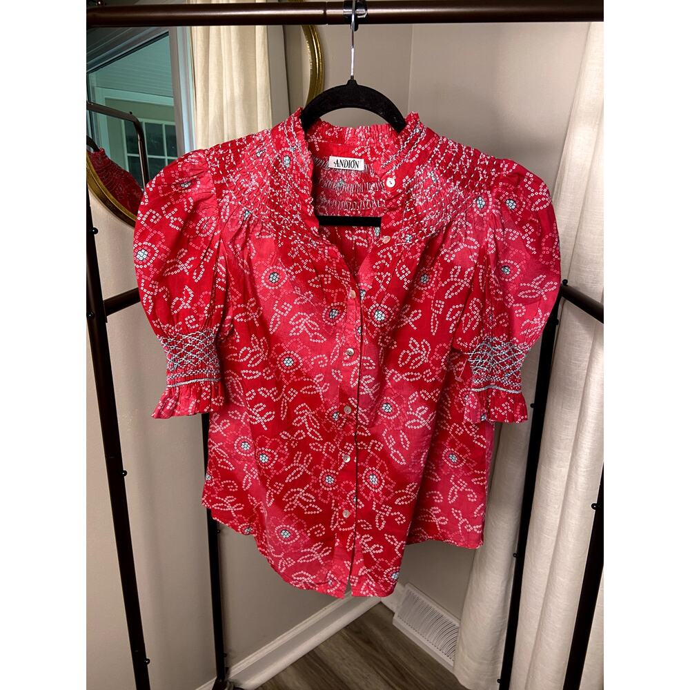 Andion Amelia Short Sleeve Blouse size S small